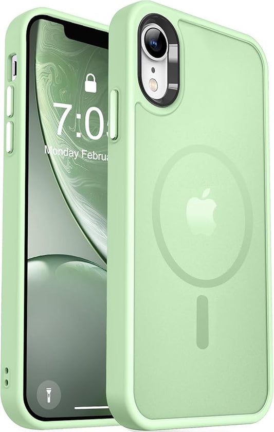 MOCCA Strong Magnetic for iPhone XR Phone Case, [Compatible with Magsafe][Mil-Grade Drop Protection] Slim Thin Translucent Matte Protective Cover Case for iPhone XR Case 6.1'', Light Green