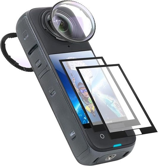 Semaiki Insta 360 X4 Premium Lens Guard+2 Screen Protector, 92% Transmittance, Anti-Scratch, Glass Lens Protecor, Insta 360 X4 Accessories kit