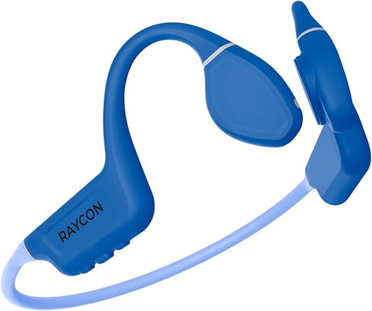Raycon Bone Conduction Headphones, Open-Ear Bluetooth Sports Earbuds with Mic, IP68 Water Resistant Headset for Workout and Running, 13hr Playtime (Blue)