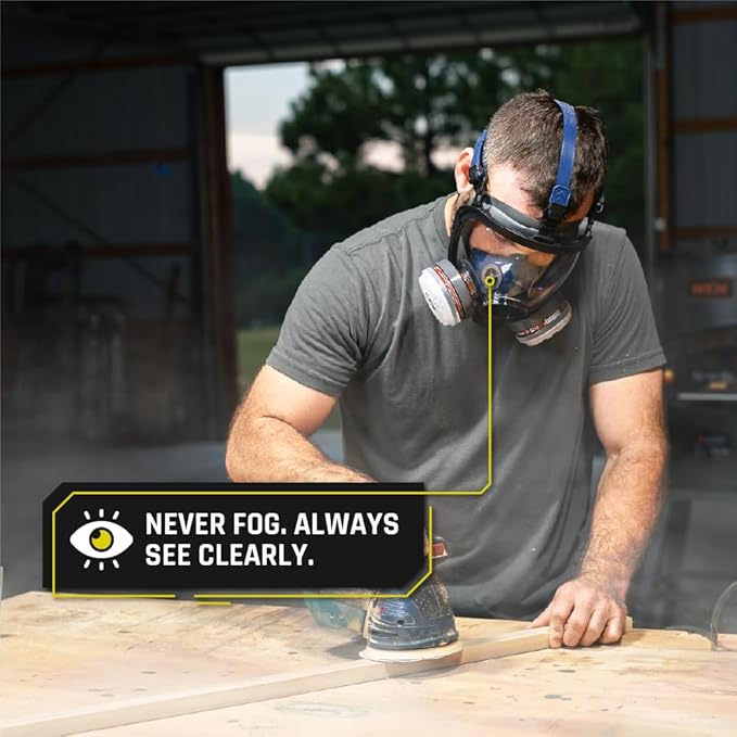 Parcil Distribution Full Face Respirator Mask with Filters – Durable Full Face Respirator Gas Mask, Bayonet Filter Compatible