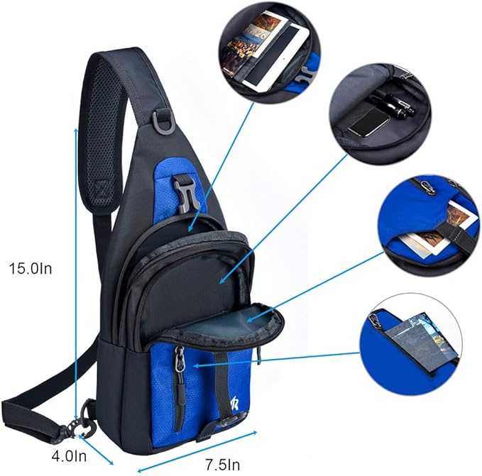 Y&R Direct 14 Colors Lightweight Sling Backpack Sling Bag Travel Hiking Small Backpack for Women Men Gifts
