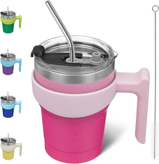 BJPKPK 10 oz Tumbler With Handle Stainless Steel Insulated Tumbler With Lid And Straw Travel Coffee Cups For Women And Men,Cherry Blossom