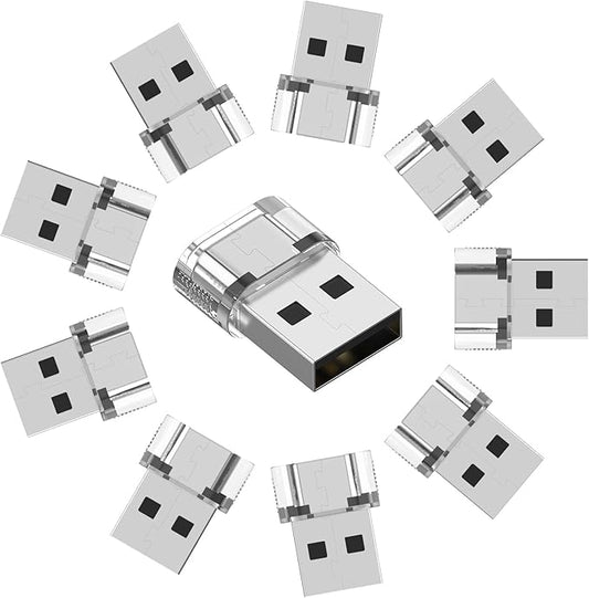 10 Pack USB to USB C Adapter,USB C Female to A Male Charger Converter Compatible with Apple Watch,iPhone 15 14 13 12 Pro Max Plus,Note,iPad 9 10 Air 5 Mini 6,Galaxy Pixel and etc.(Clear)