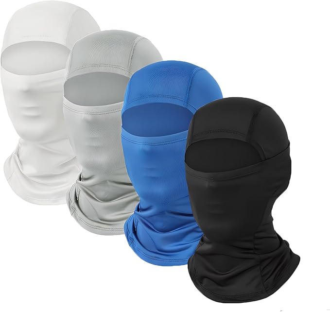 4 Pack Summer Balaclava Face Mask Sun UV Protection Hood Breathable Face Mask for Men Women - Motorcycle Fish