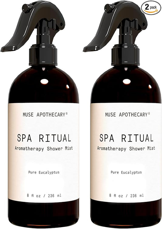 Muse Apothecary Spa Ritual Pure Eucalyptus Oil Shower Mist - Eucalyptus Spray for Shower, Spa, Bath, and Linen - Aromatherapy Eucalyptus Essential Oil Spray - 8oz, 2 Pack