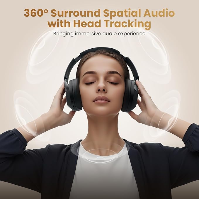 HAYLOU S40 Noise Cancelling Headphones Over Ear, 50dB Hybrid ANC with Multiple Modes, LDAC Hi-Res Wireless Audio, 90H Playtime, Custom EQ via App, Bluetooth 6.0 Multipoint Connect, 5 HD Mics Call