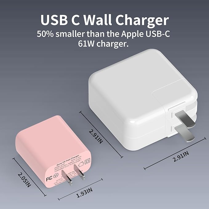 USB C Charger Block CALCINI 3 Pack GAN 65W PD Compact Fast Type C Wall Charger for Laptop Charger Power Adapter MacBook Pro/Air, GalaxyS21/S20, Dell XP S13, Note 20/10+, Phone15/Mini iPad,Pixel