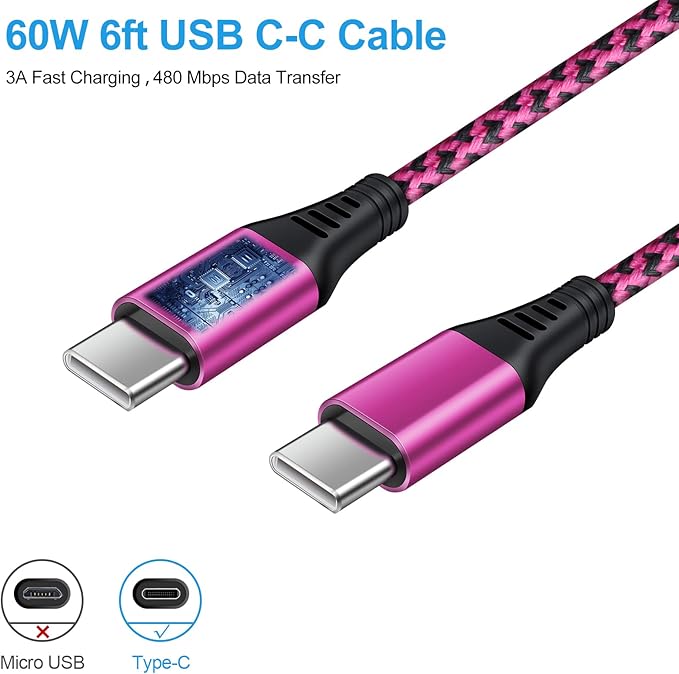 USB C Power Adapter Fast Wall Charger Compatible iPhone 15 iPad Pro 2021/2020/2018 11"/12.9", iPad mini 6, iPad Air 4, Samsung Galaxy A03s,A53,A73,S22,A52,20W PD Charger Block 6FT Type C to C Cable