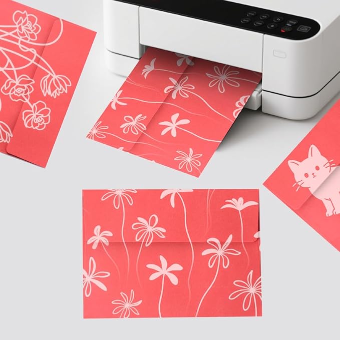 Keketer A4 Colorful Printable 4x6 Envelopes 70 Pack Self - Seal, for 4x6 Cards, Weddings, Invitations, Baby Shower 4.25 x 6.25 Inches