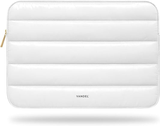 VANDEL - The Original Puffy Laptop Sleeve 13-14 Inch. White Laptop Sleeve for Women. Carrying Case Cover MacBook Pro 14 in, MacBook Air 13 Inch, iPad Pro 12.9, Dell, Asus, HP