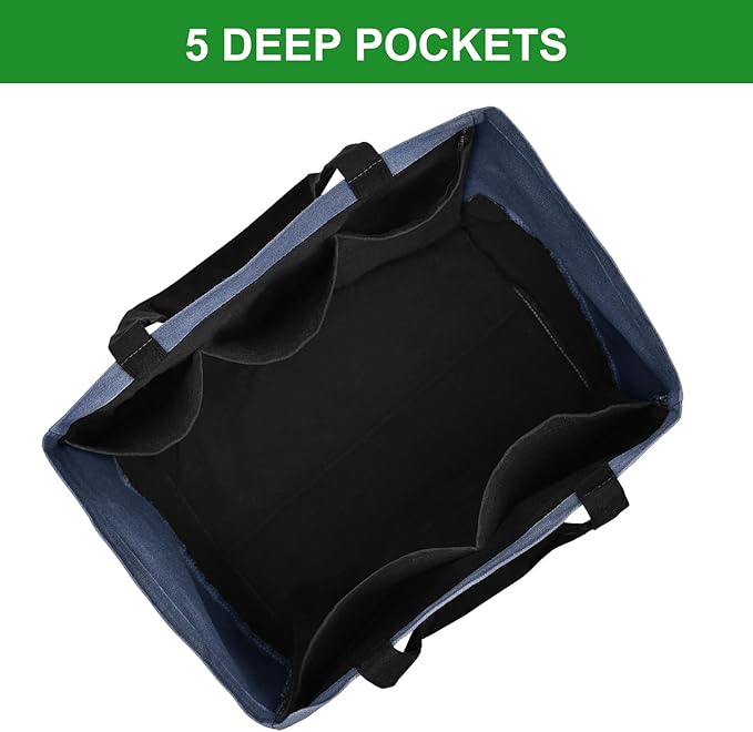 Canvas Reusable Grocery Bags Heavy Duty, 8.3 gal Foldable Large Canvas Tote Bag with Handles, Holds 60 lbs Canvas Shopping Bags, 3 Pack