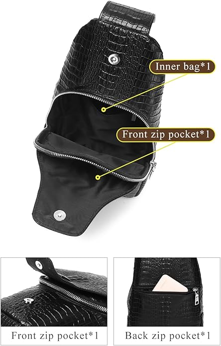 LUKZIJAES Genuine Leather Sling Bag for Men