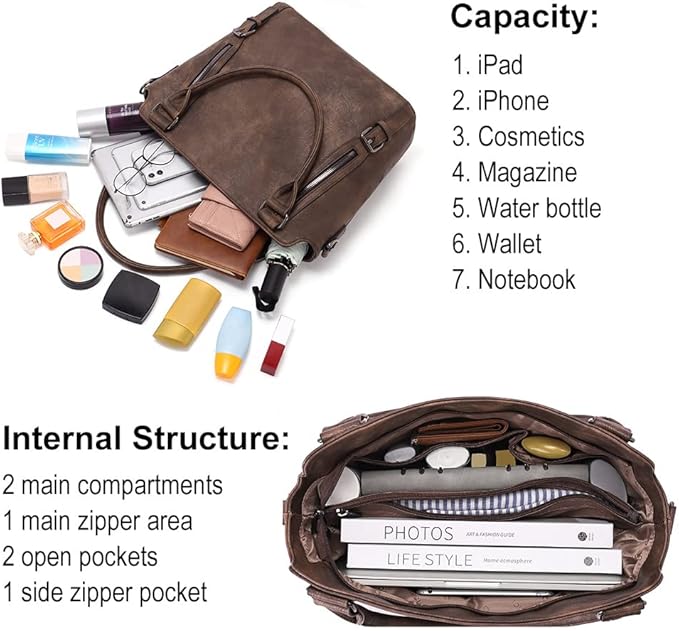 CLUCI Purses for Women Vegan Leather Handbags Tote Purse Shoulder Bag Large Ladies Hobo Bags