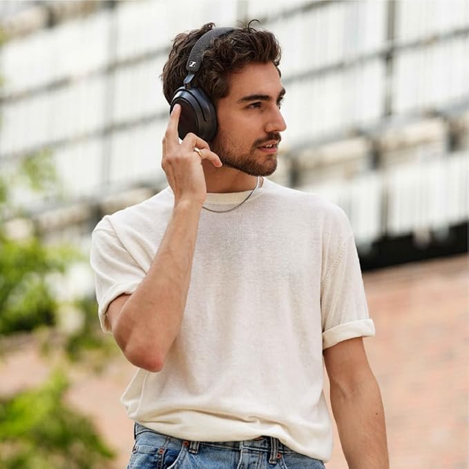 Sennheiser MOMENTUM 4 Wireless Headphones - Bluetooth Headset for Crystal-Clear Calls with Adaptive Noise Cancellation, 60h Battery Life, Lightweight Folding Design, Black