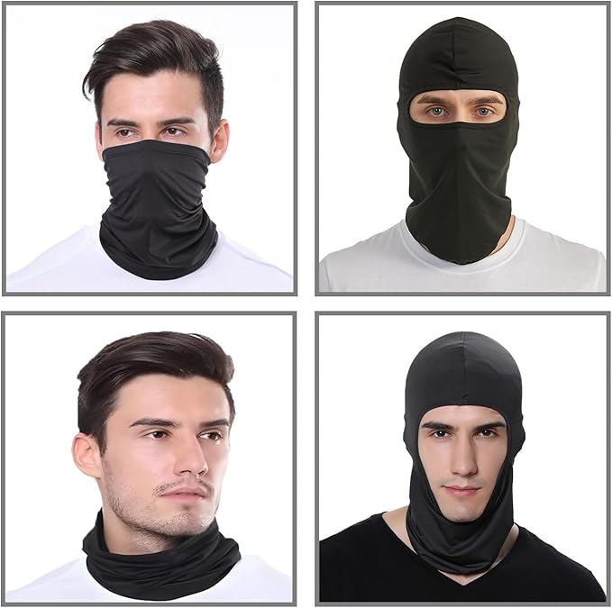 3 Pieces Balaclava Face Mask Outdoor Cycling Headgear Motorcycle Face Masks for Men and Women (Black)