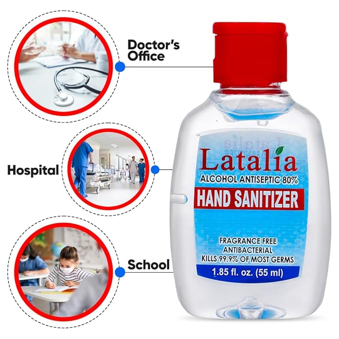 Mini Hand Sanitizer | Pack of 1 Unscented Hand Sanitizer Travel Size with 80% Alcohol, Pocket-Friendly, Quick-Dry, Moisturizing & Everyday Clean Hands (55ml & 1.85 fl. oz)