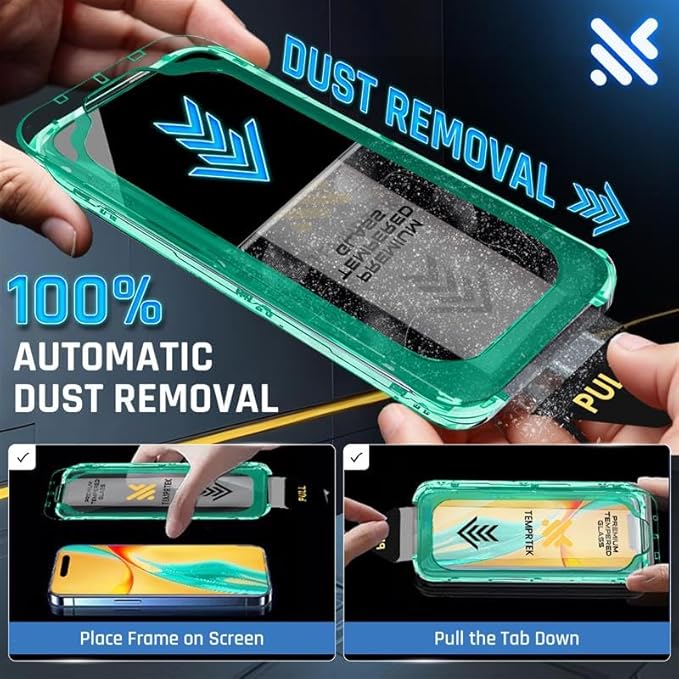 TEMPRTEK+ 2 Pack for iPhone 16 Pro Privacy Screen Protector Privacy 9H Military Grade Scratch Fingerprint Resistance Anti-Glare Shatterproof Tempered Glass Anti-Spy Easy Installation Bubble Free