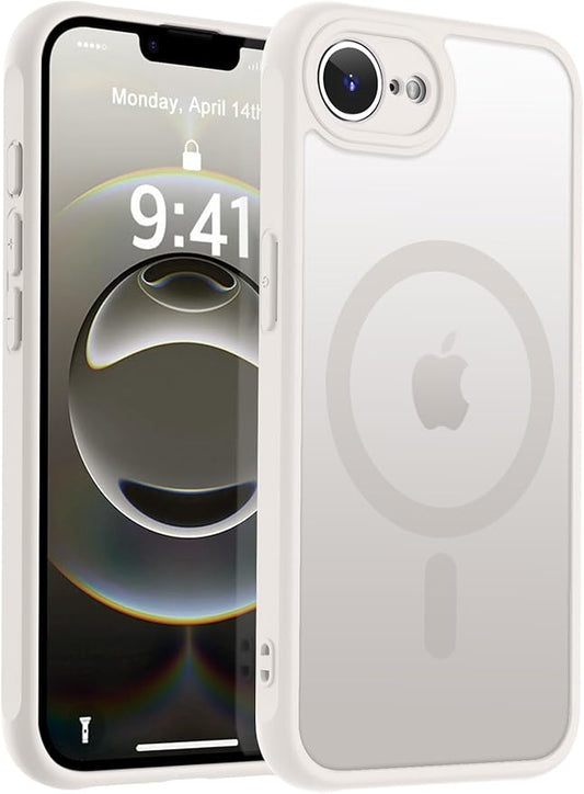 MOCCA Strong Magnetic for iPhone 16e Case [Compatible with Magsafe] [Full Camera Protection] Slim Translucent Matte Shockproof Cover for iPhone 16e Phone Case 6.1'',Stone