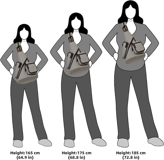 KL928 Canvas Sling Bag - Casual Crossbody Shoulder Daypack Rucksack Backpack for Men Women, Leaden