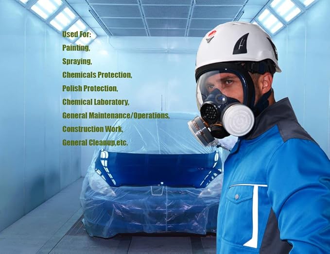 SYINE Organic Vapors Full Respirator Mask Gas Mask Spray Paint Chemical Formaldehyde Dustproof Respiratory Protection,Respirator with 1 Pair Filter Cartridges