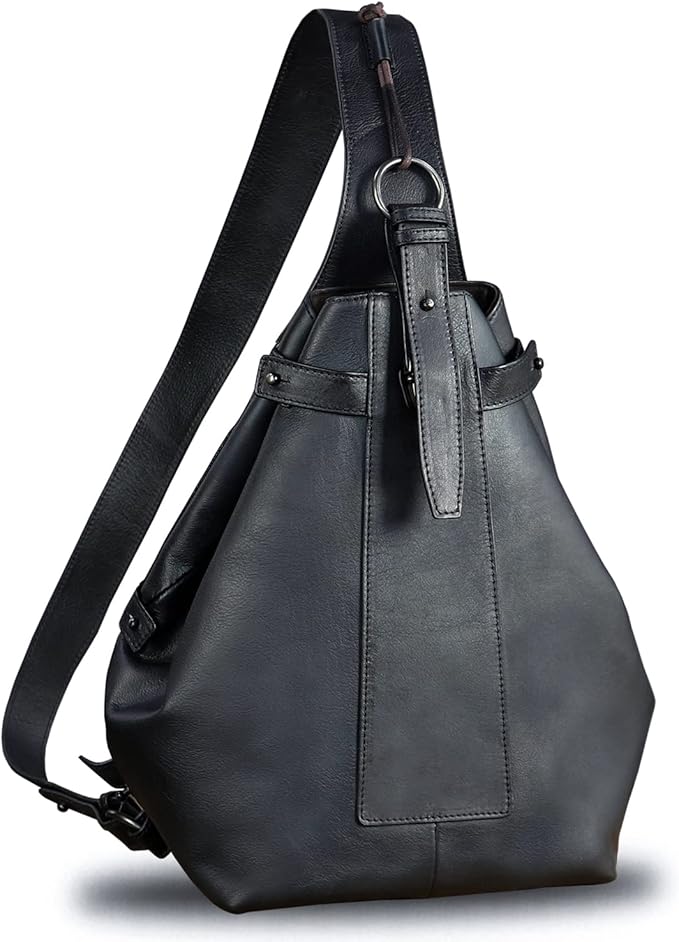 Genuine Leather Sling Bag for Men and Women Large Real Leather Sling Backpack Shoulder Crossbody Bag Chest Bags