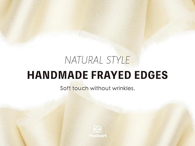 Vitalizart Silk Satin Ribbon 1 Inch x 15 Yard Wooden Spool Cream White Handmade Frayed Ivory Ribbon for Gift Wrapping Baby Shower Wedding Bridal Bouquets Holiday Decor 3 Rolls x 5 Yard