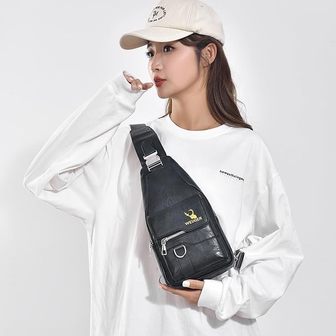 Sling Bag for Men Crossbody Chest Bag Over the Shoulder Purse Casual Sling Backpack for Travel Hiking Cycling