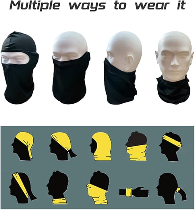 3 Pieces Balaclava Face Mask Outdoor Cycling Headgear Motorcycle Face Masks for Men and Women (Black)