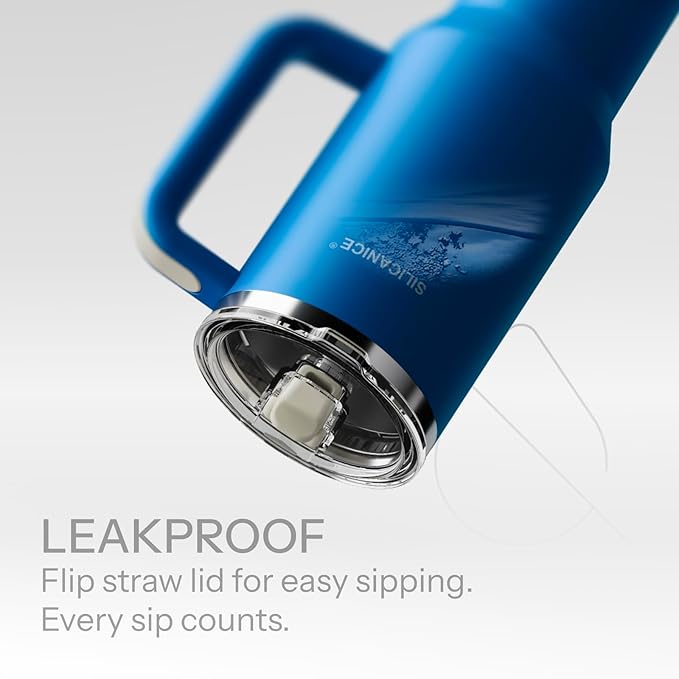 Easy Clean Pro Tumbler - 40 oz Water Bottle with Handle Quick-Disassemble Flip Straw, Leakproof Insulated Stainless Steel, Dishwasher Safe, BPA-Free Gifts for Women & Men