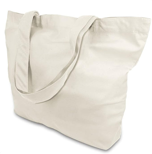 TOPDesign 12-Pack Super Strong Large 12oz Cotton Canvas Tote Bags, Reusable Grocery Shopping Cloth Bags, Fashionable Two-Tone Totes for Crafts, DIY Your Creative Designs