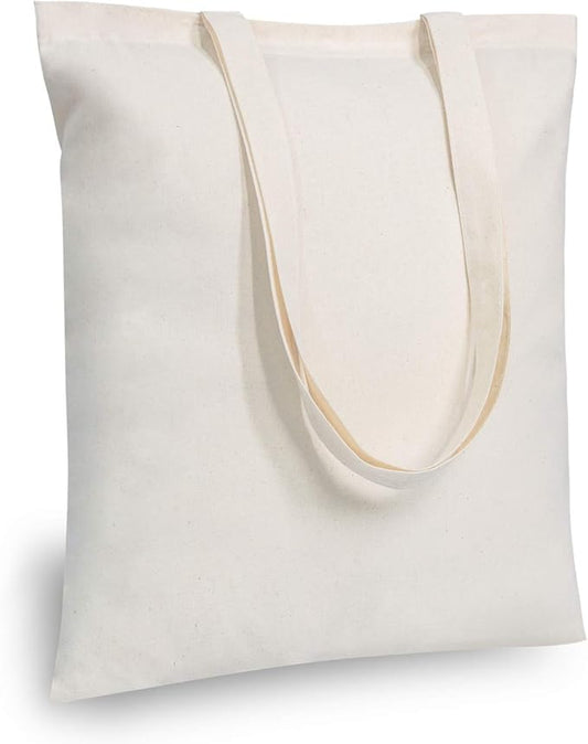 TOPDesign 192-Pack Economical 16"x15" Cotton Tote Bags, Lightweight Medium Reusable Grocery Shopping Cloth Bags, Suitable for DIY, Advertising, Promotion, Gift, Activity
