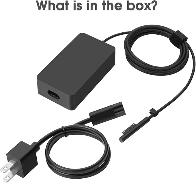 Surface Charger, 44W Power Supply Adapter for Microsoft Surface Pro 3/4/5/6/7, Surface Laptop, Surface Book, Surface Go, Surface Laptop Go, with 6.2 Ft Power Cord