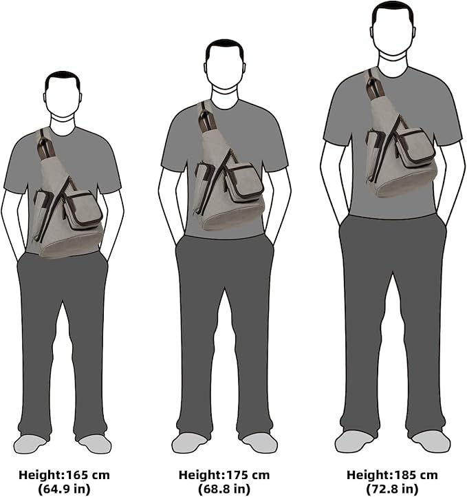 KL928 Canvas Sling Bag - Casual Crossbody Shoulder Daypack Rucksack Backpack for Men Women, Leaden