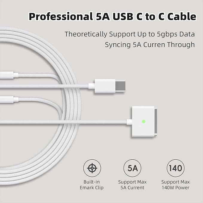 Mac Book Pro Charger, Csevanli 280W USB C Charger Fast Charger Adapter Compatible with MacBook pro/Air 13, 14, 15, 16 inch, ipad Pro,Samsung Galaxy and All USB C Device (2 Cables Included)