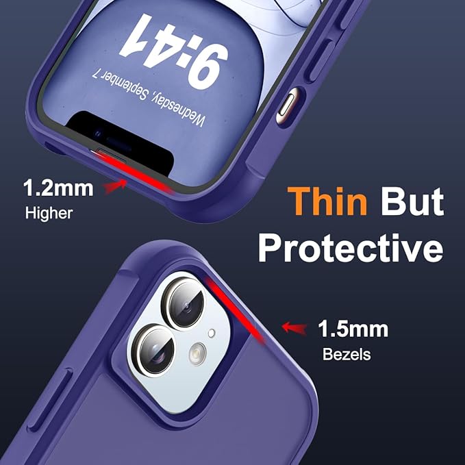 Compatible with iPhone 11 Case with Invisible Magnetic O-Ring Stand Military-Grade Translucent Case for iPhone 11 6.1" [Compatible with Mag-Safe][Great Grip Feeling], Navy
