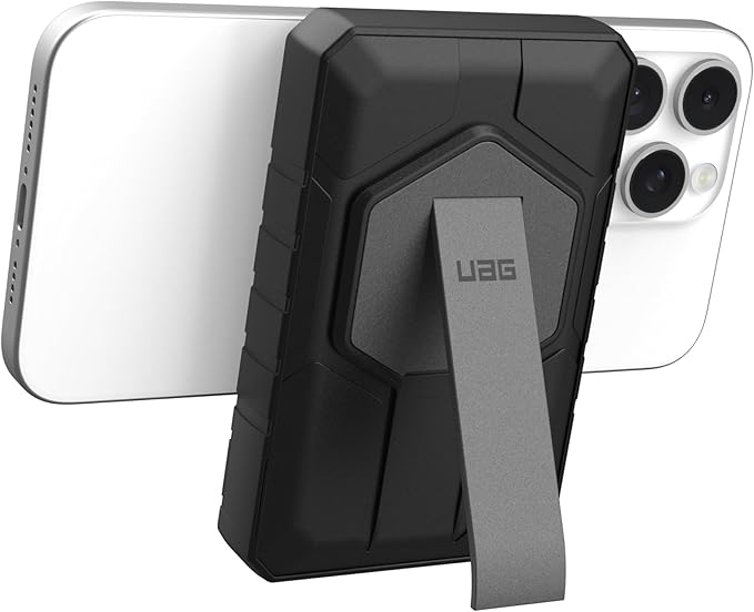 URBAN ARMOR GEAR UAG 10000mAh Power Bank SRGE 20W 2-Port USB-C USB Magnetic Wireless Portable Charger Fast Charging Battery Pack w/Kickstand Compatible with iPhone 17, Samsung Galaxy S25, Black/Grey