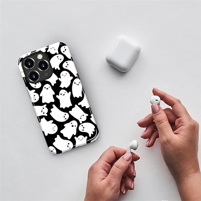 Case for iPhone 11 Pro Max Case,Halloween Ghosts Bats Design - Hybrid Dual Protection Silicone + Hard PC Shockproof Full Body Cover Slim Anti-Scratch Protective Case for Men Women