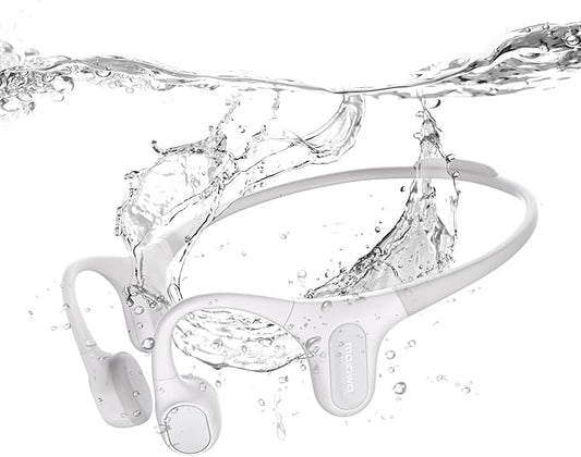 Run Plus Bone Conduction Headphones, IP68 Waterproof Swimming Earphones, Bluetooth Open Ear Wireless Headphones with 32G MP3, Secure Fit Design for Running, Swimming, Cycling, Workouts, Gray