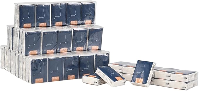 Sandmovie 100 Packs 4-Ply Soft Pocket Tissues, Mini Travel Size Individual Tissue Packs