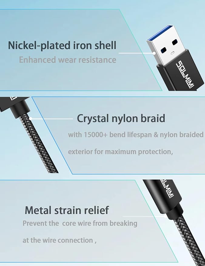 USB-C to USB 3.0 Adapter (20cm), USB C Female to USB Male Adapter, USB-A to USBC Convertor Compatible with iPad 2018,Samsung Galaxy Note 10 S21 S20 S20+ 20+ Ultra(Net Cord Length 15cm)