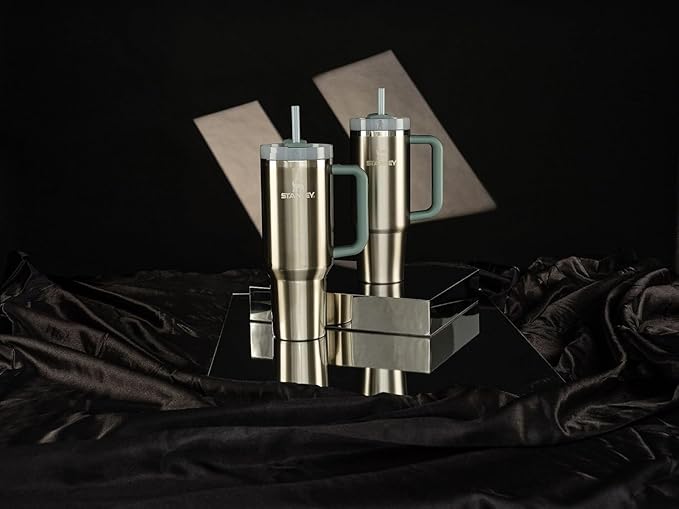 Stanley Quencher H2.0 Tumbler with Handle and Straw 40 oz | Flowstate 3-Position Lid | Cup Holder Compatible for Travel | Insulated Stainless Steel Cup | BPA-Free | Stainless Steel Shale