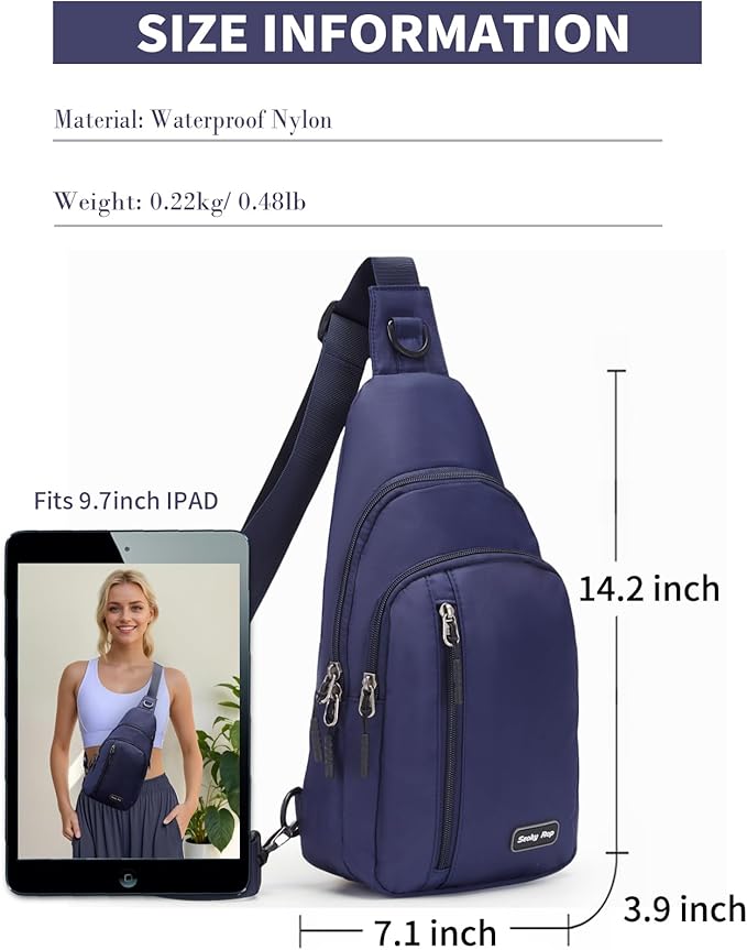 Seoky Rop Small Sling Bag Crossbody for Men Women One Strap Shoulder Cross Body Bag Sling Backpack for Travel