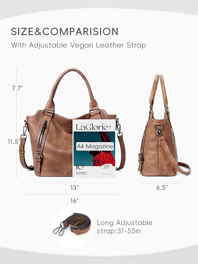 CLUCI Purses for Women Vegan Leather Handbags Tote Purse Shoulder Bag Large Ladies Hobo Bags