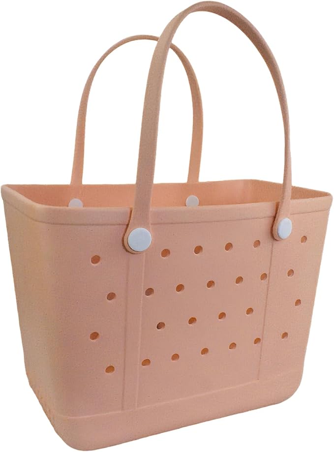 Beach Bag X Large Rubber Tote Bag, Waterproof Washable Open for Women Croc Bag Hand Bag for Beach Pool Yoga