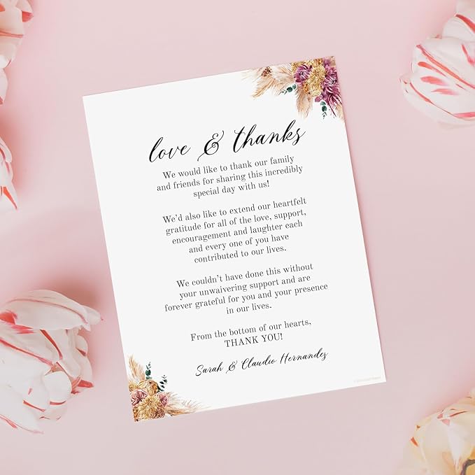 Tropical Boho Floral Letterhead / 40 Decorative Printer Sheets / 8.5" x 11" All Occasion Bridal Shower Celebration Paper/Beautiful Dried Flower Stationery