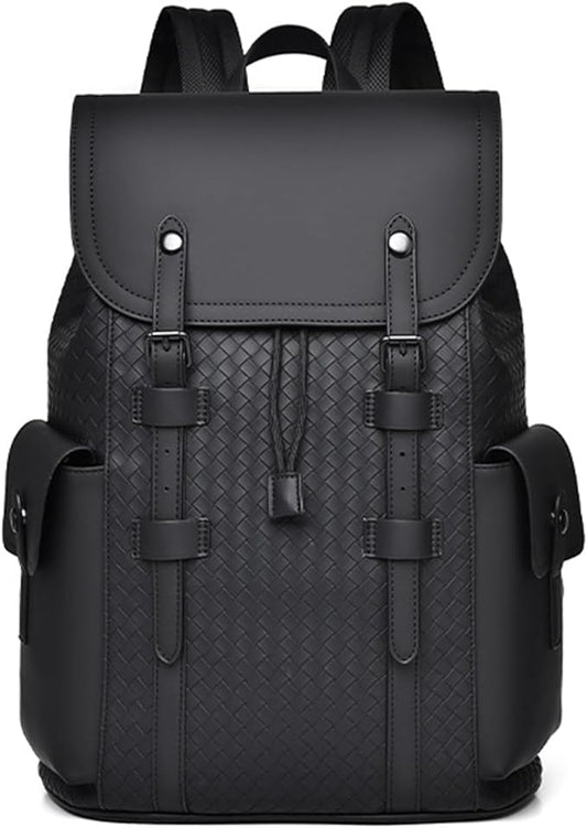 KingTo Laptop Backpack for Men Luxury Anti-Theft Travel Backpack Casual Business Waterproofing Computer Bag (woven black)