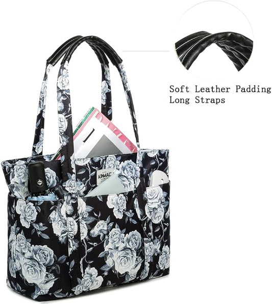Kinmac Women's Laptop Tote Bag Top Handle Handbag Work Bag for Laptop Computer Up to 15.6 inch