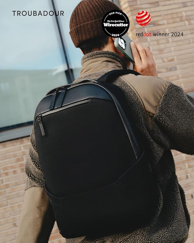 Troubadour Apex 3.0-22L Premium Laptop Backpack - Ergonomic & Water Resistant - Designed for Work and Travel - Basalt