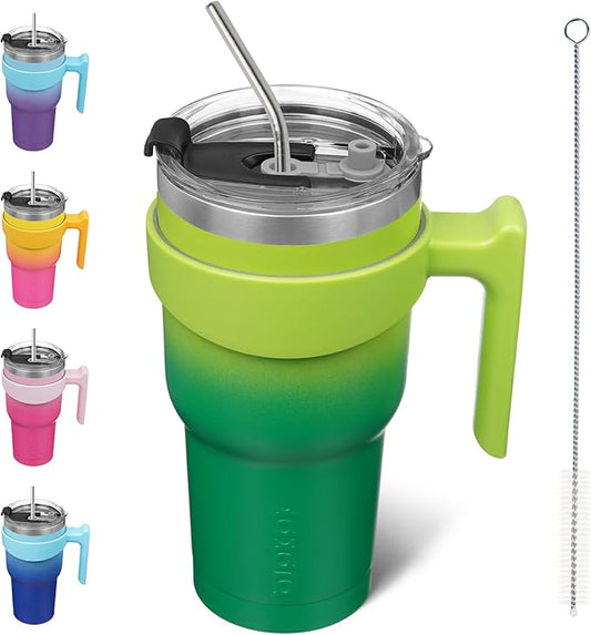 BJPKPK Tumbler With Handle And Straw 30oz Stainless Steel Tumbler With Lid Insulated Coffee Cups,Bamboo Grove