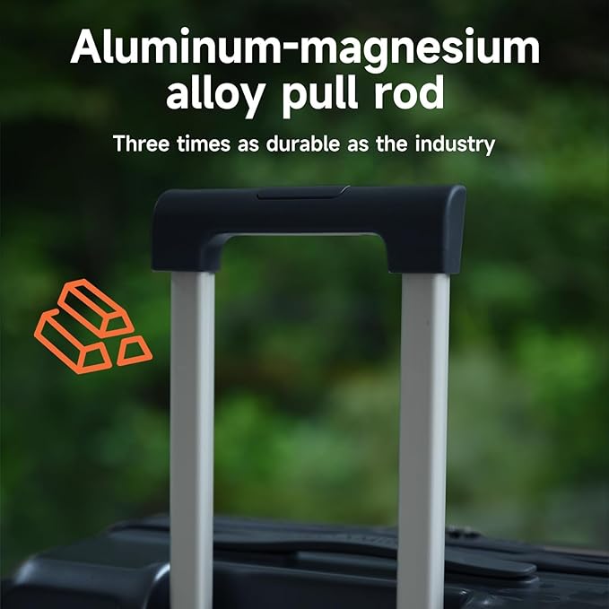 ROAMING Expandable 28-Inch Checked Luggage with Mute Brake Wheels Airline Approved Hard Shell Suitcases with Front Pocket Top Opening Luggage with TSA Lock for Short Business Travel, Glaze blue